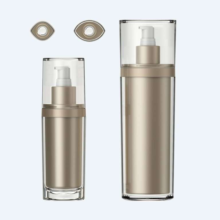 SR-2202 double layer oval acrylic lotion bottle in 50ml and 120ml capacities with precise dosing.