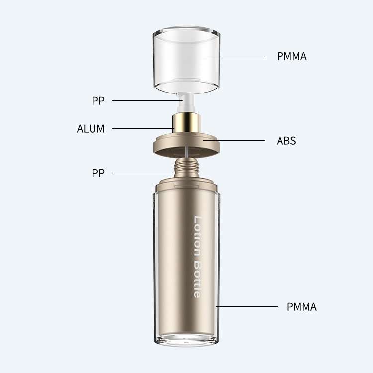 Double layer oval acrylic lotion bottle SR-2202 with pump dispenser available in 50ml and 120ml for lotion serum and cream packaging