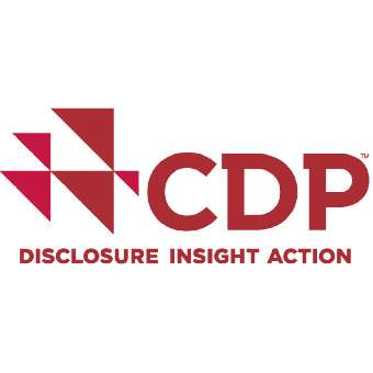 CDP certification logo for environmental transparency and climate action reporting.