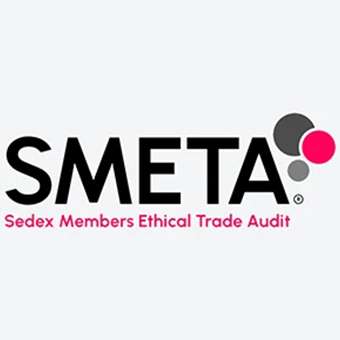 SMETA certification logo for social responsibility and ethical audit compliance.