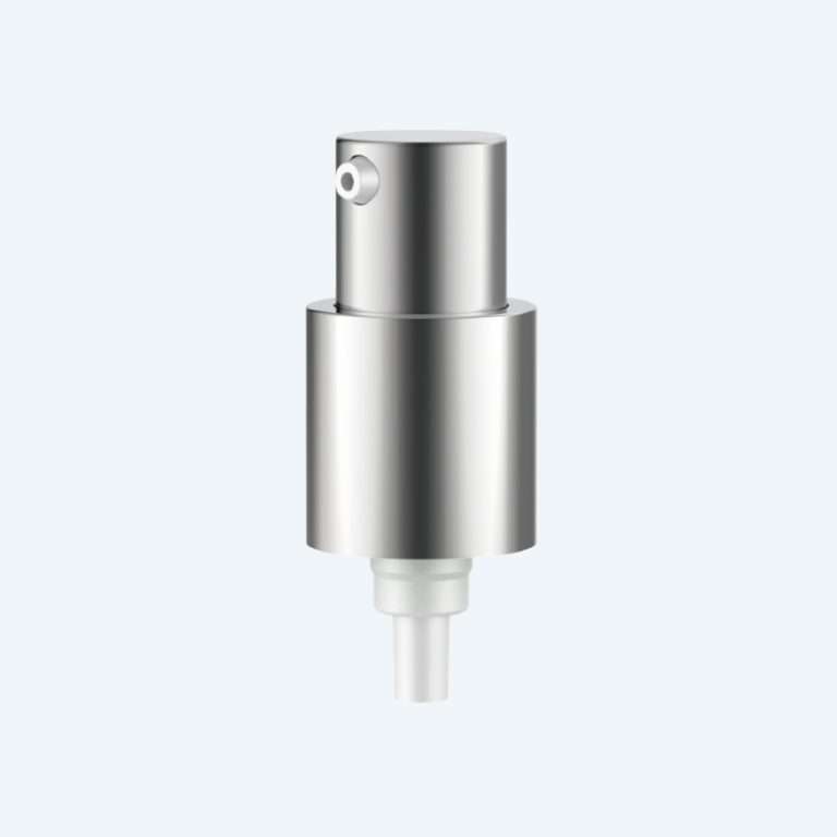 Treatment pump SR-08050025 with dual electroplated finish for 18/410 neck size delivering 0.25ml dosage for luxury skincare packaging
