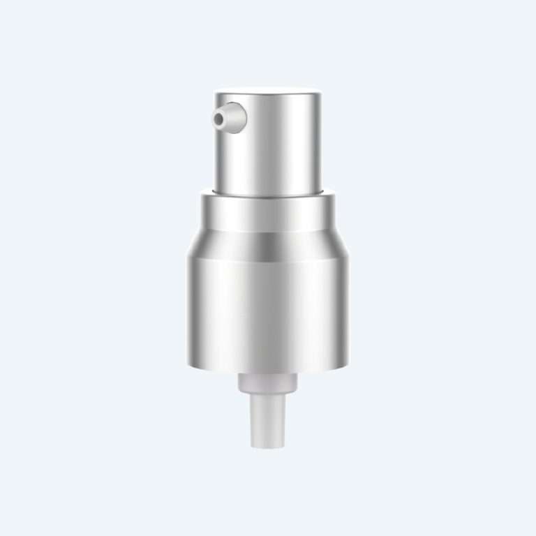 Treatment pump SR-08050032 with electroplated finish and 20/410 neck size delivering 0.25ml dosage for luxury skincare packaging