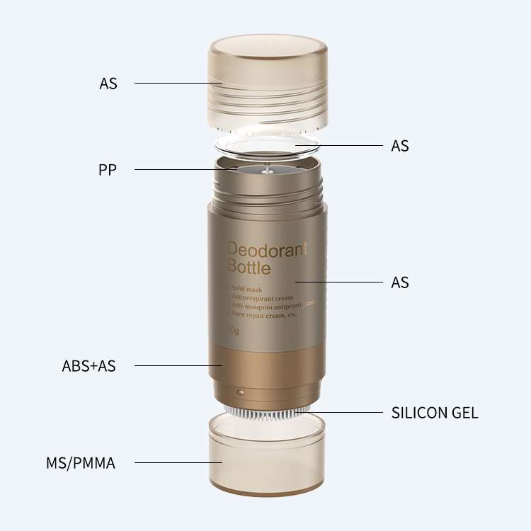 Deodorant Bottle with Silicone Brush SR-1001C in 50g for Roll On Deodorant and Personal Care
