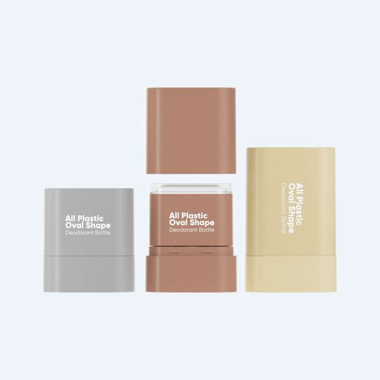 All plastic deodorant bottle SR-1003 available in 10g 15g and 20g with oval shape mono PP construction for solid deodorant packaging