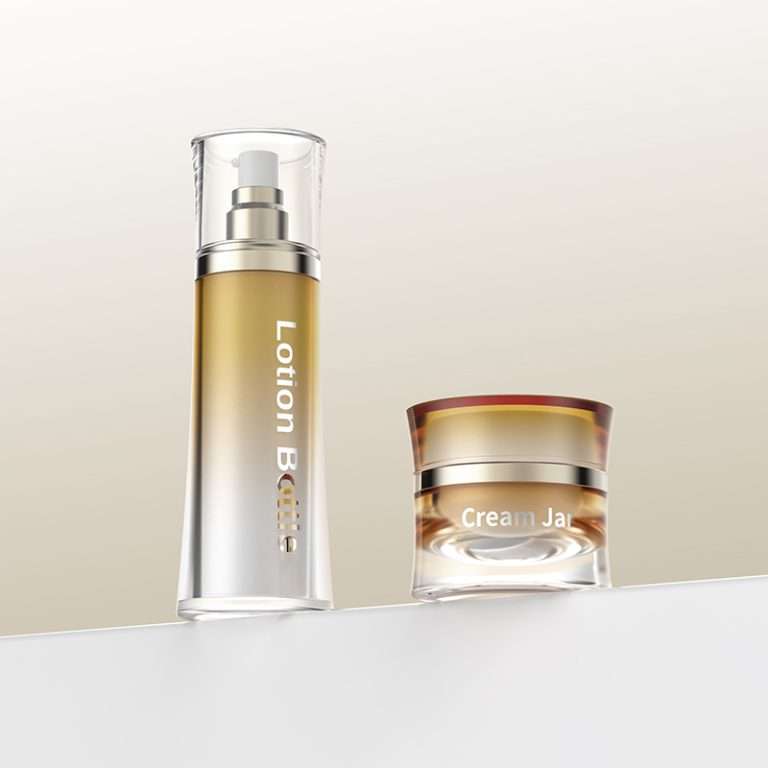 Double wall PMMA cosmetic packaging set SR-2304 available in 120ml 30g and 50g for lotion and cream packaging