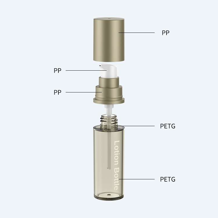 PP lotion bottle SR-2209 with pump dispenser in 15ml with 0.10ml dosage for lotion serum and cream packaging