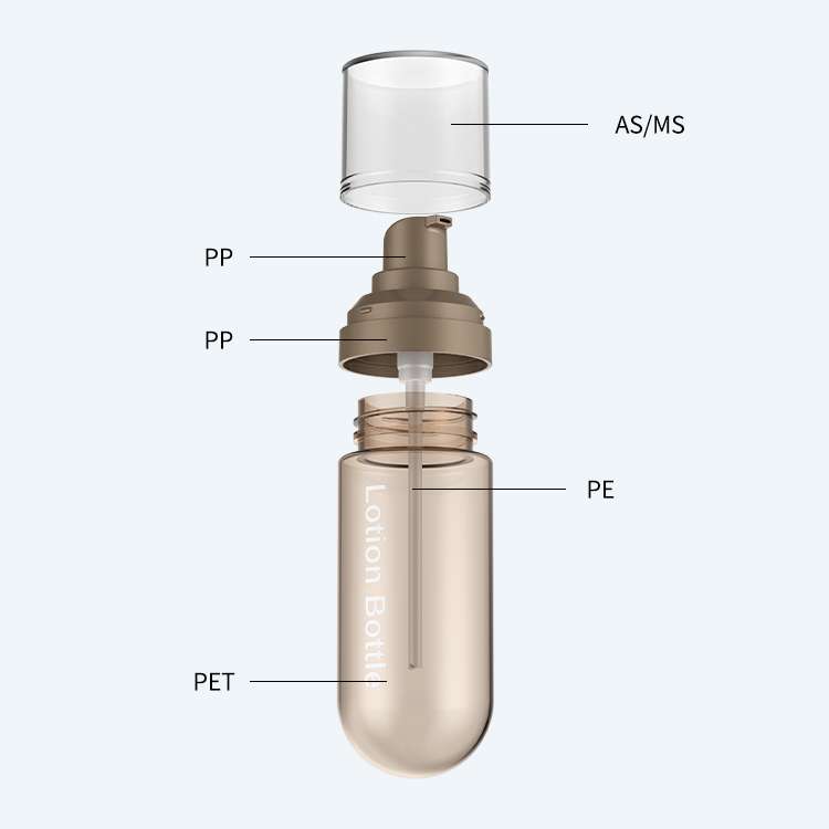 Inverted round bottom lotion bottle SR-2215A with pump dispenser available in 60ml 80ml 100ml and 120ml with 0.25ml dosage for skincare packaging
