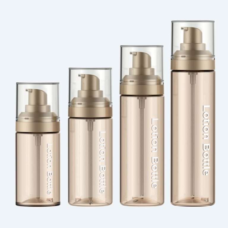 PET lotion bottle SR-2215B with pump dispenser available in 60ml 80ml 100ml and 120ml with 0.25ml dosage for skincare packaging
