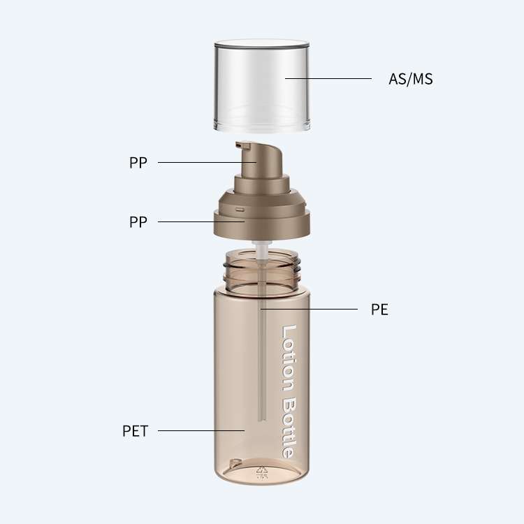 PET lotion bottle SR-2215B with pump dispenser available in 60ml 80ml 100ml and 120ml with 0.25ml dosage for lotion serum and cream packaging
