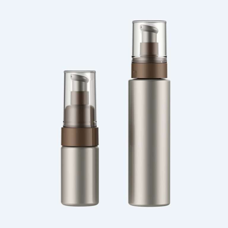 PET lotion bottle SR-2216 with pump dispenser in 30ml and 80ml with 0.25ml dosage for skincare lotion and serum packaging