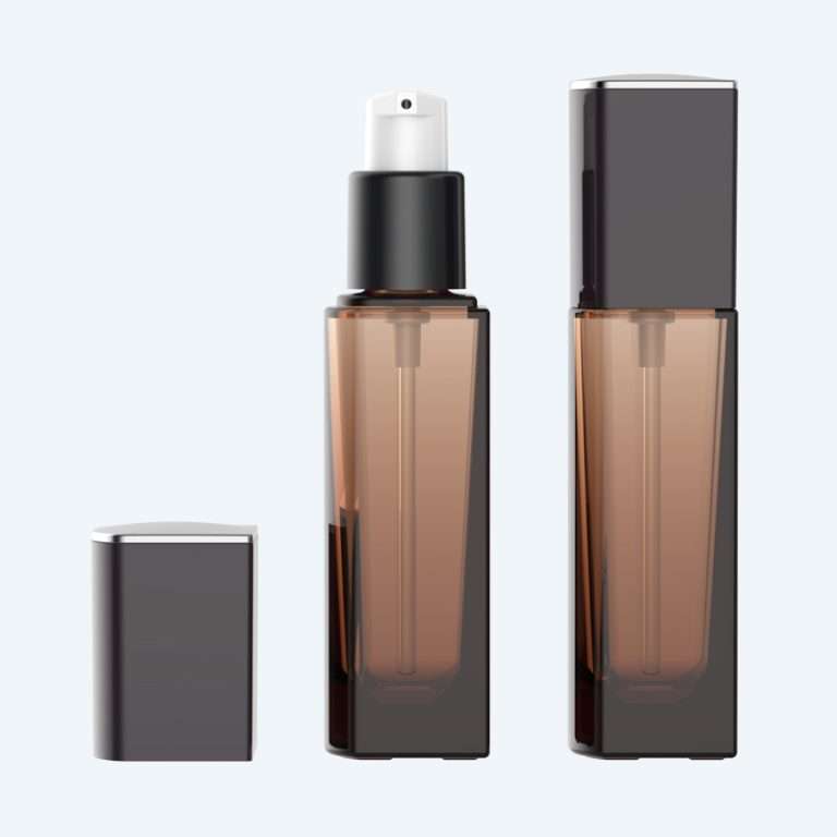 Glass lotion bottle for serum SR-2220 with pump dispenser in 30ml with 0.25ml dosage for serum and lotion packaging