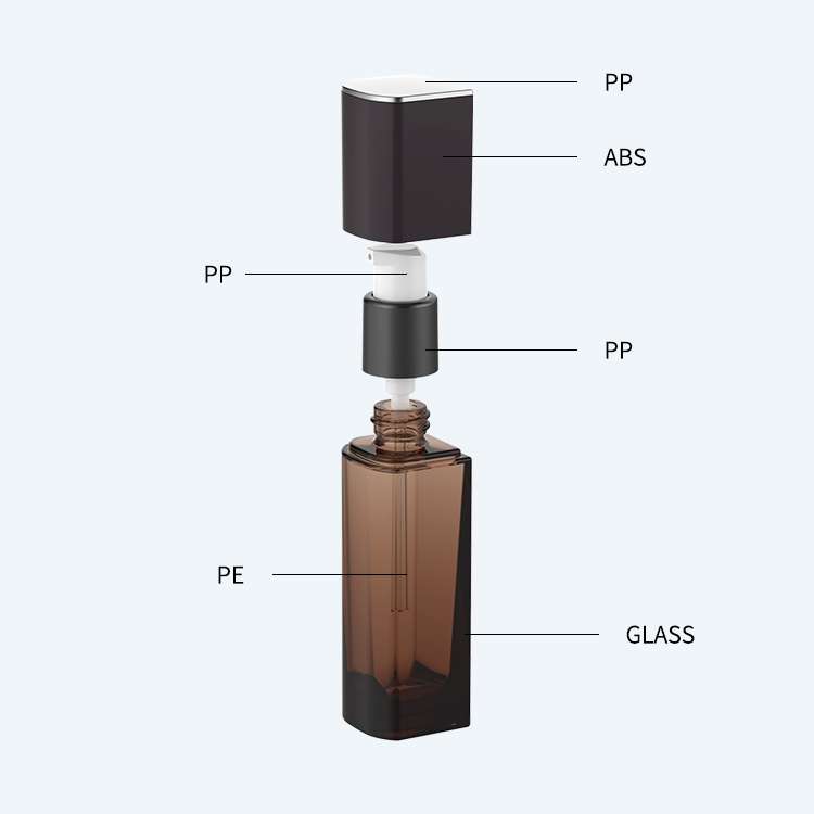 Glass lotion bottle SR-2220 with pump dispenser in 30ml for lotion serum and cream packaging