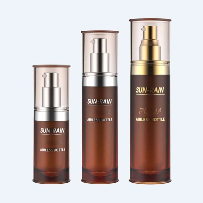 Double wall aluminum lotion bottle SR-2228A with pump dispenser available in 30ml 50ml and 80ml with 0.25ml dosage for skincare packaging