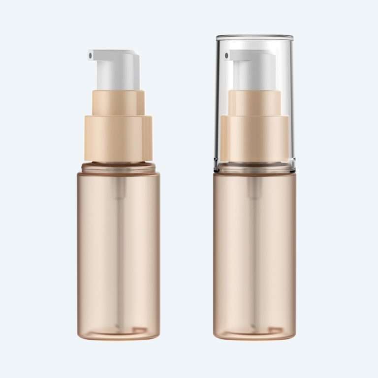 PET lotion bottle SR-2244A with pump dispenser in 25ml with 0.10ml dosage for lotion serum and cream packaging