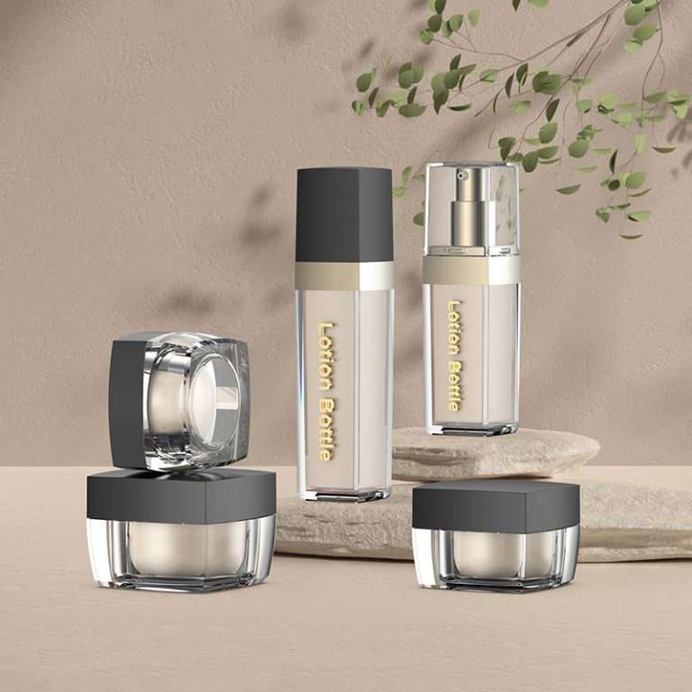Cosmetic packaging set SR-2260 and SR-2314 with PMMA and PET materials available in 35ml 50ml 5g 15g 30g and 50g for lotion and cream packaging