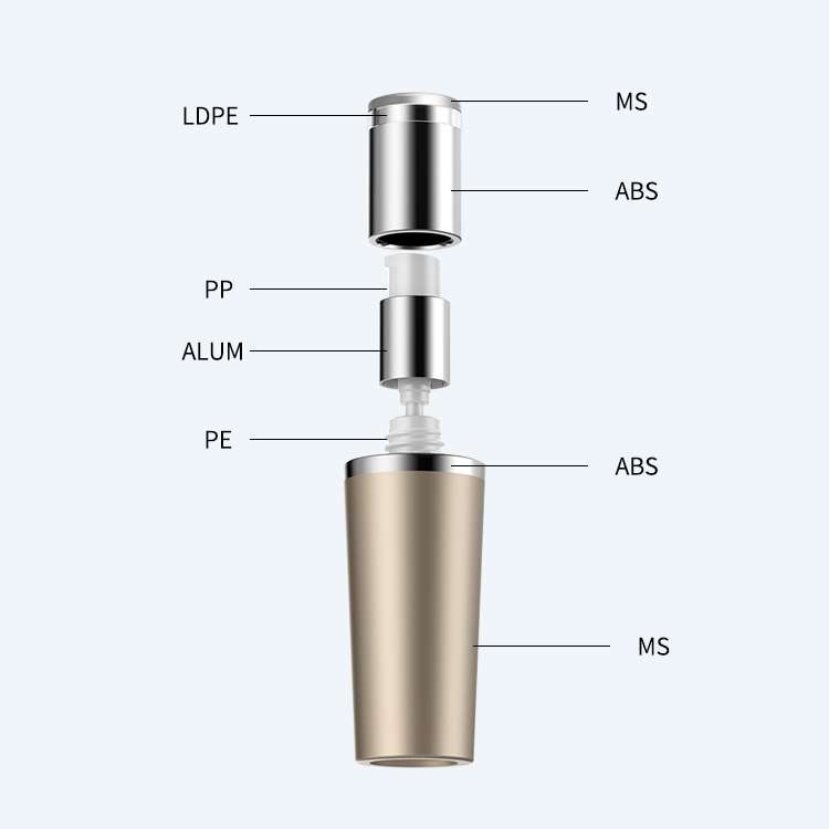 Aluminum lotion bottle SR-2295A with pump dispenser in 30ml with 0.25ml dosage for lotion serum and cream packaging