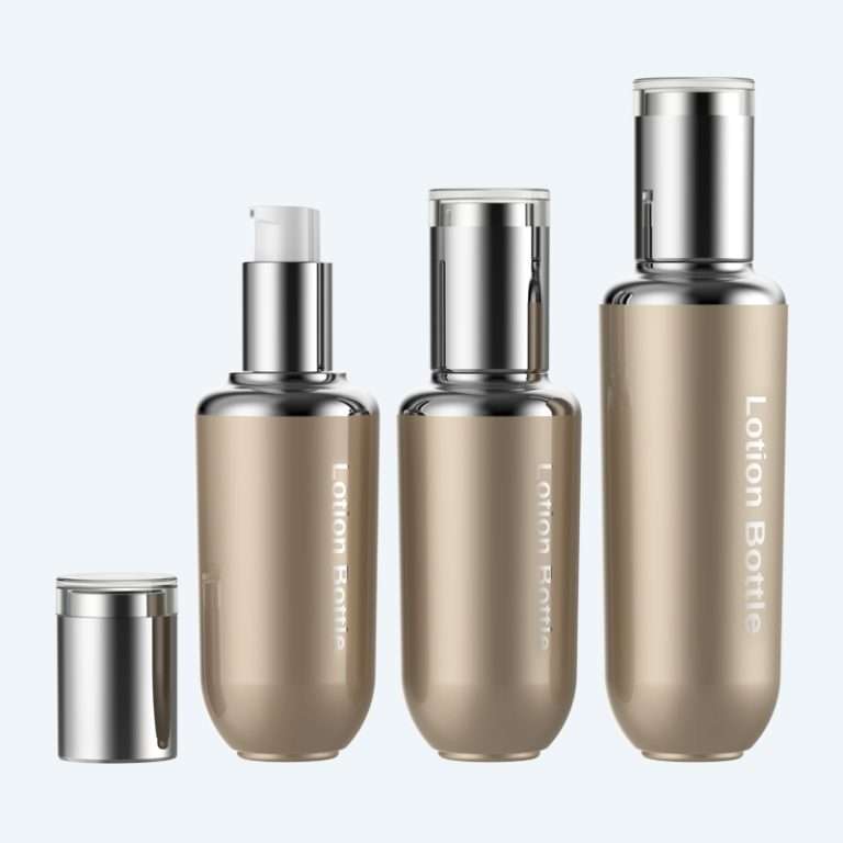 Double wall aluminum lotion bottle SR-2295B and SR-2126 with pump dispenser available in 15ml 30ml and 50ml for skincare packaging
