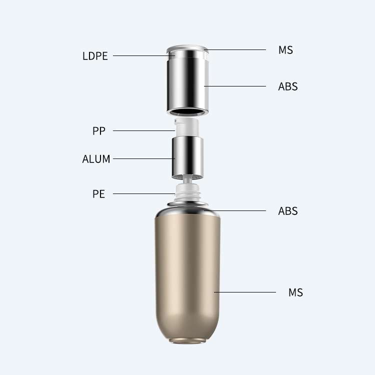 Double wall aluminum lotion bottle SR-2295B and SR-2126 with pump dispenser available in 15ml 30ml and 50ml for lotion serum and cream packaging