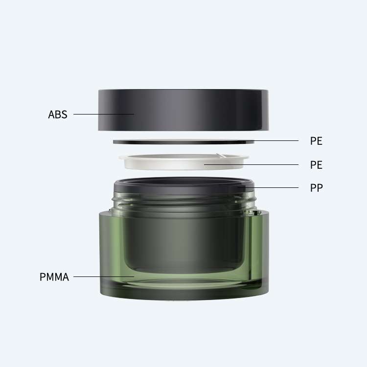 Double wall acrylic cream jar SR-2316A in 50g with ABS PE and PP materials for luxury skincare packaging
