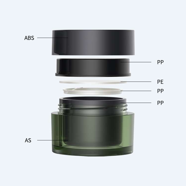 Double wall acrylic cream jar SR-2316C in 50g with ABS PP PE and AS materials for luxury skincare packaging