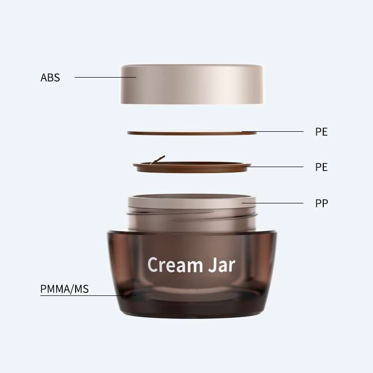 Double walled acrylic cream jar SR-2398A available in 15g 30g and 50g with PMMA or MS outer layer for luxury skincare packaging