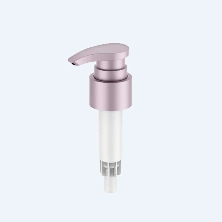 Twist lock lotion pump SR-313 with 1.70ml and 3.00ml discharge rates for 24/410 and 28/410 neck sizes with external spring design