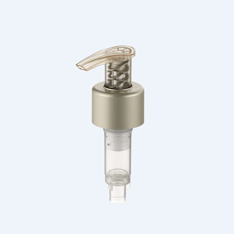 All plastic twist lock lotion pump SR-336A1 with 2.00ml discharge rate for 24/410 and 28/410 neck sizes with ribbed or smooth finish and PP spring