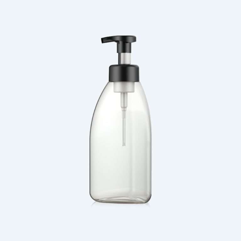 Clear PET bottle 43G1-0800 with 38mm size and 800ml capacity for hand soap and body wash packaging