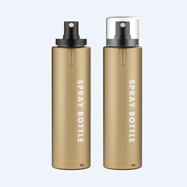 Fine mist PET spray bottle SR-612B1 with pump dispenser available in 80ml 100ml and 120ml with 0.10ml dosage for toner and facial mist packaging