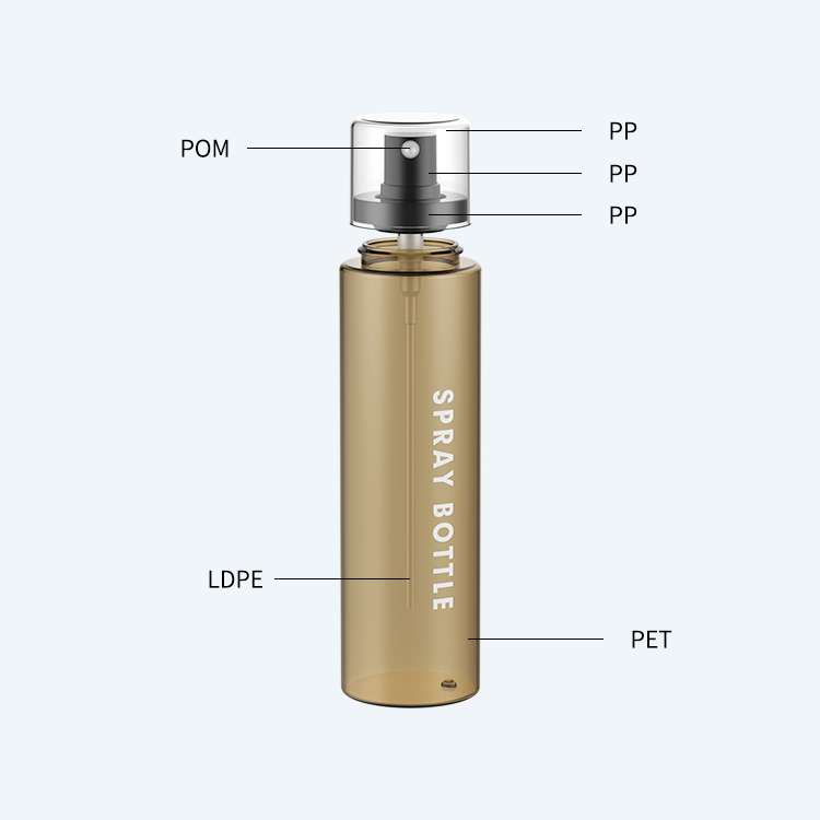 SR-612B1 fine mist PET spray bottle in 80ml, 100ml, and 120ml capacities with 0.10ml precise dosage.
