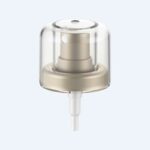 Fine mist spray pump with double wall overcap SR-612G1 with PP material and 0.10ml discharge rate for 60ml bottles