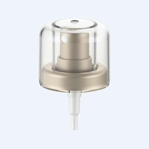 Fine mist spray pump with double wall overcap SR-612G1 with PP material and 0.10ml discharge rate for 60ml bottles