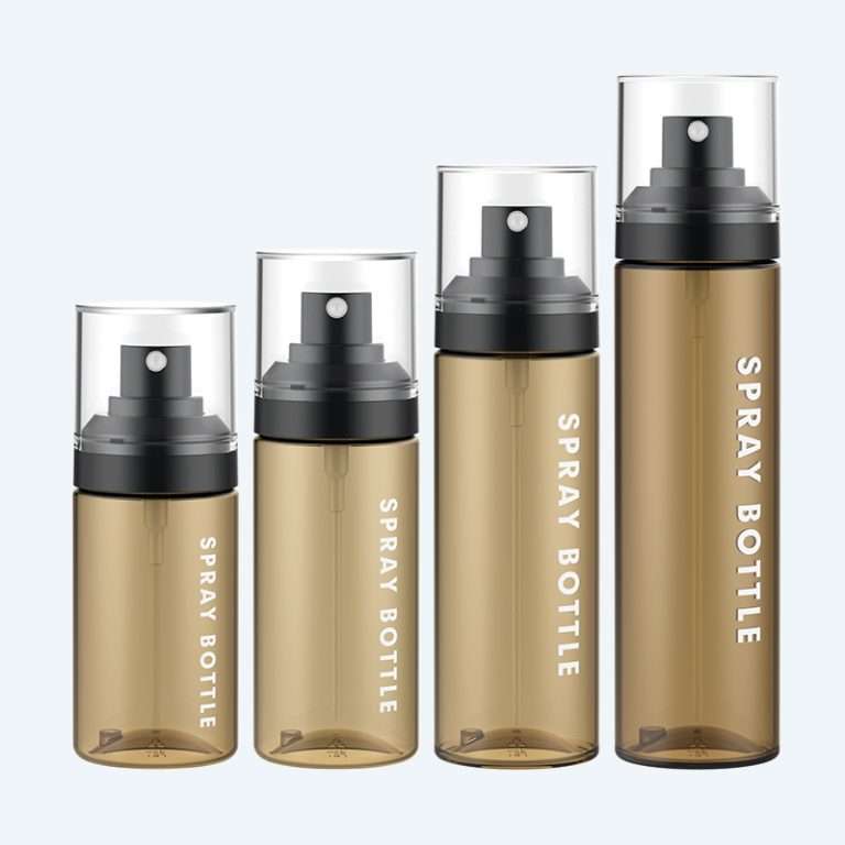 Fine mist PET spray bottle SR-612H1 with pump dispenser available in 60ml 80ml 100ml and 120ml with 0.10ml dosage for toner and facial mist packaging