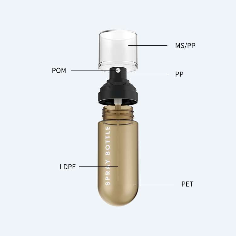 SR-612H3 upside down mist spray bottle in 60ml, 80ml, 100ml, and 120ml capacities with 0.10ml dosage.