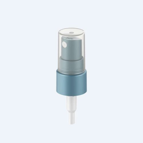 Fine mist spray pump SR-613A with PP material and 0.20ml discharge rate for 18/410 20/410 22/400 and 24/410 neck sizes with ribbed alum or smooth finish