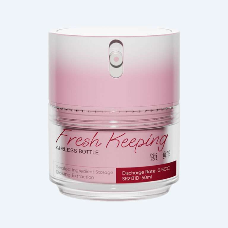 Fresh keeping refillable airless bottle SR-2131D with pump dispenser in 50ml capacity for lotion serum and cream packaging