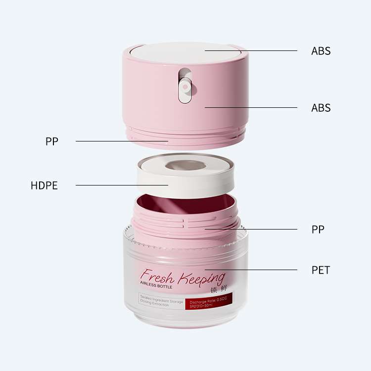 Fresh keeping refillable airless bottle SR-2131D with pump dispenser for lotion serum and cream packaging