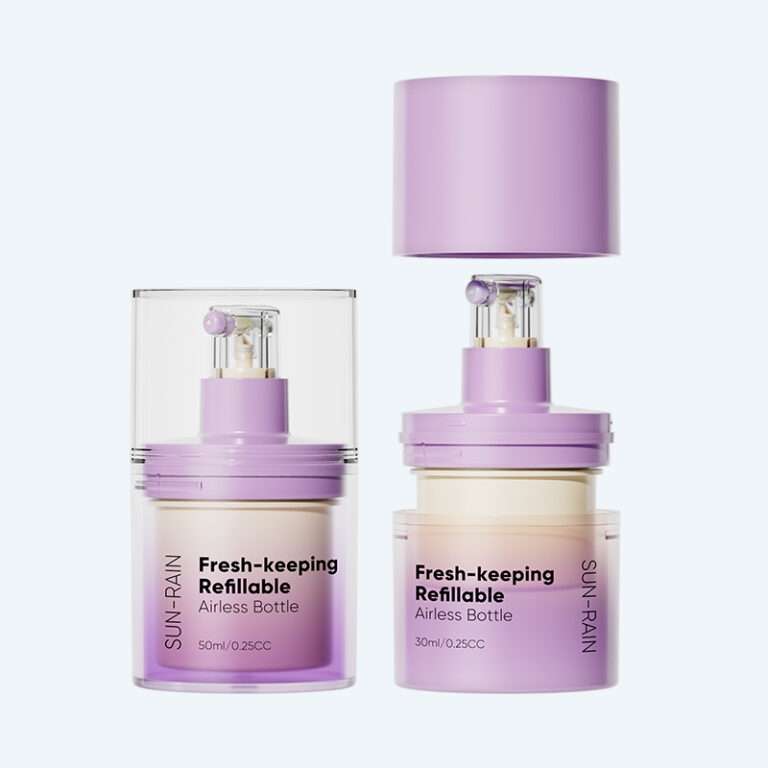 Fresh keeping refillable all plastic airless bottle SR-2199F with pump dispenser available in 30ml and 50ml for lotion serum and cream packaging