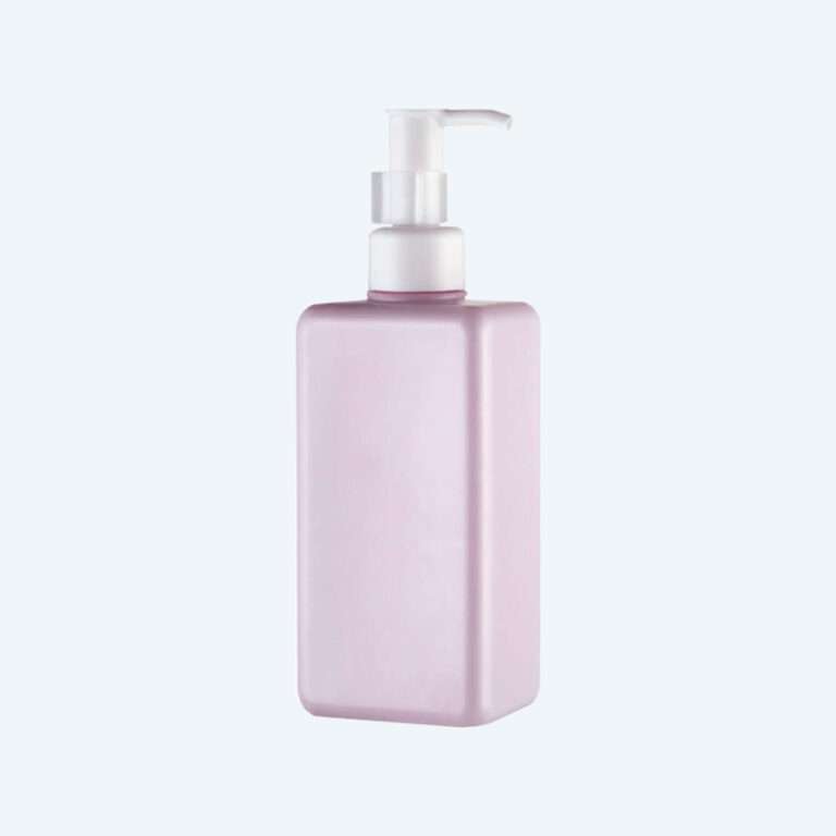Clear square PET bottle 24C1-0250 with 24/410 neck size and 250ml capacity for lotion body wash hand soap and disinfectant packaging