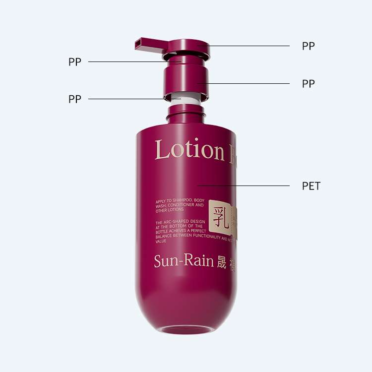 PET bottle SR-28A1-0380 with 28/410 neck size and 380ml capacity for lotion and personal care packaging