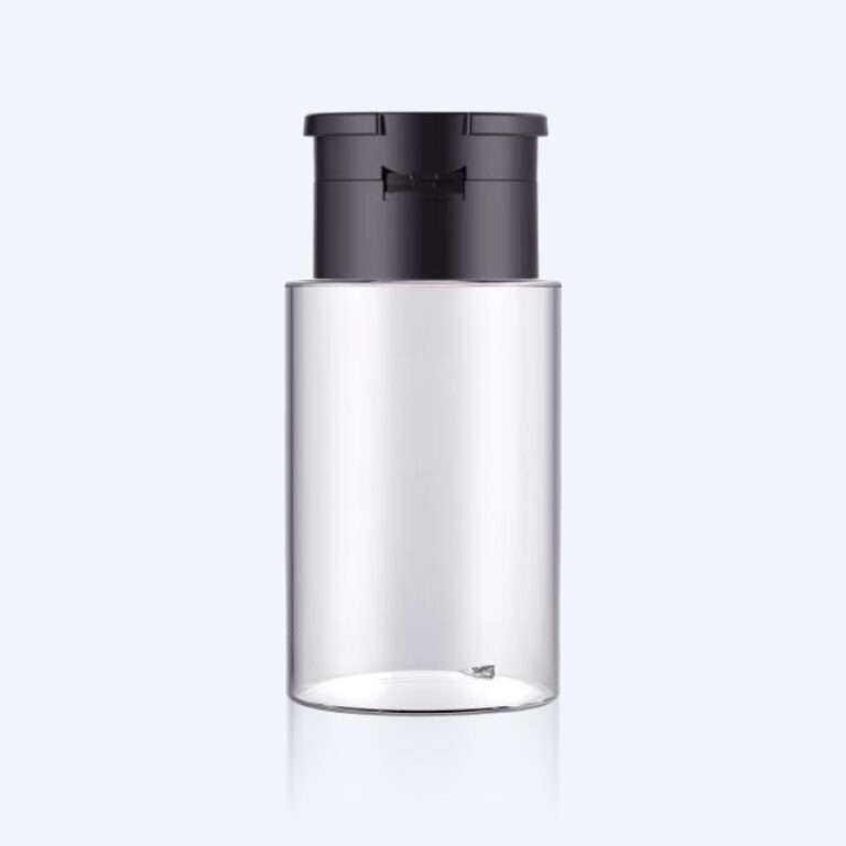 Clear PET bottle 33A1-0180 with 33/410 neck size and 180ml capacity for nail polish remover disinfectant and lotion packaging