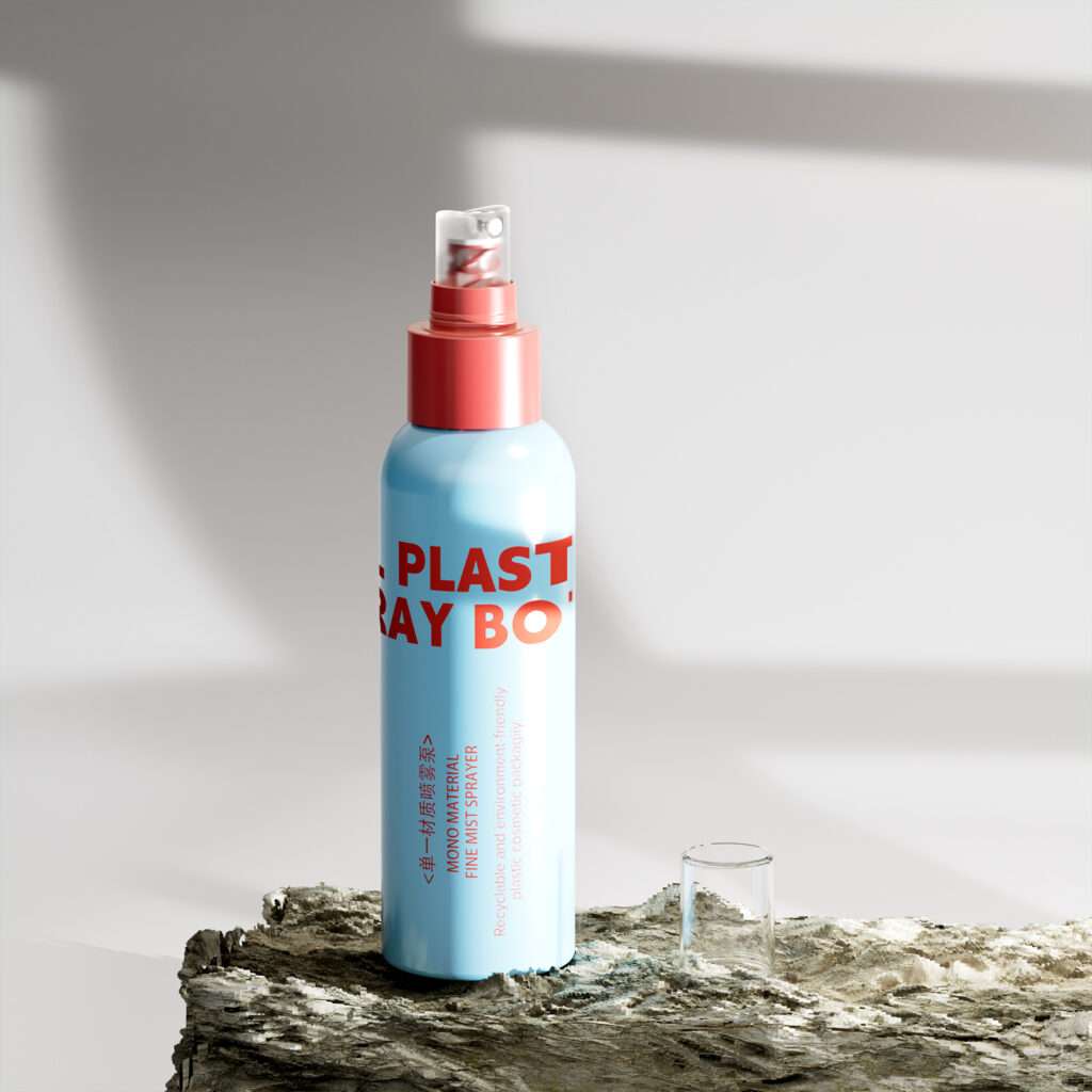 SR-622A mono-PP spray pump head with all-plastic metal-free design, 0.25cc fine mist output, available in 20/410 and 24/410 neck sizes.