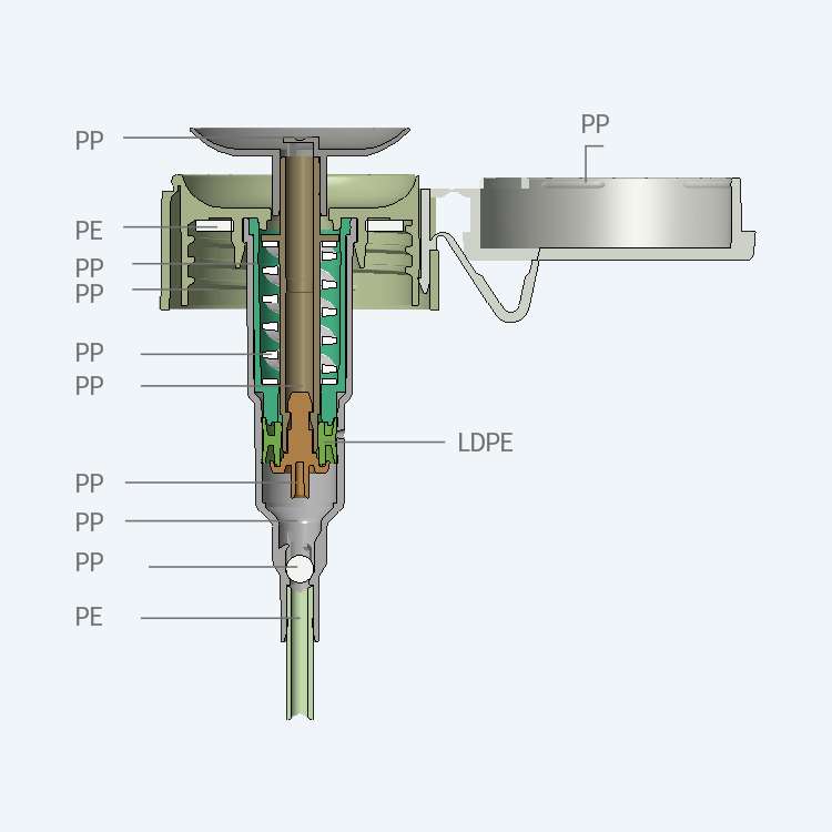 All plastic nail polish remover pump SR-730 with 0.40ml discharge rate for 33/410 neck size with PP and PE materials