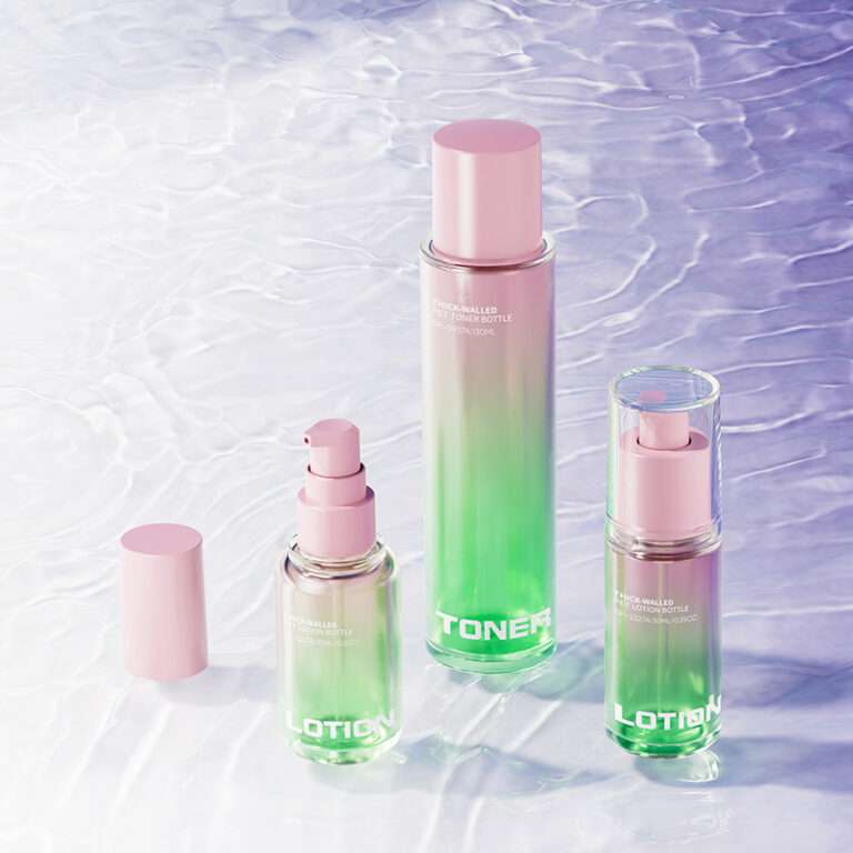 Thick wall PET cosmetic packaging set SR-0937A SR-2227A and SR-2227B available in 30ml 35ml and 130ml for lotion and cream packaging