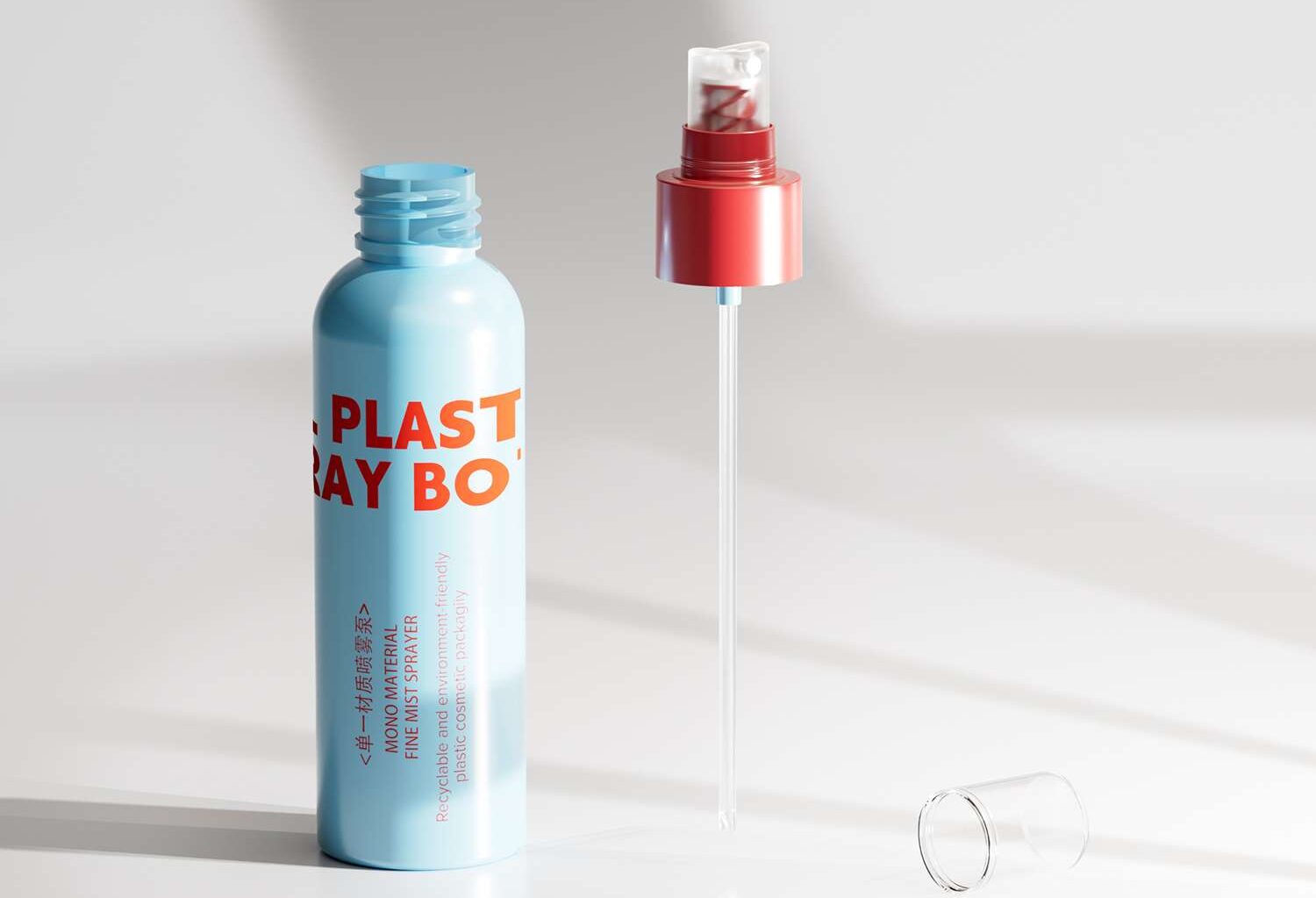All plastic fine mist pump sprayer SR-622A with metal-free PP and PE construction available in 20/410 and 24/410 neck sizes for eco-friendly toner and facial mist packaging