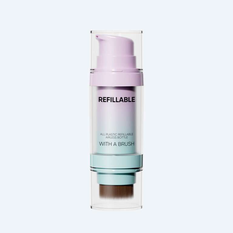 Aluminum airless bottles in 15ml capacity for skincare and cosmetic packaging.