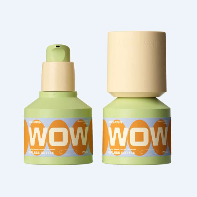 Aluminum airless bottles in various capacities including 50ml for skincare and cosmetic packaging.