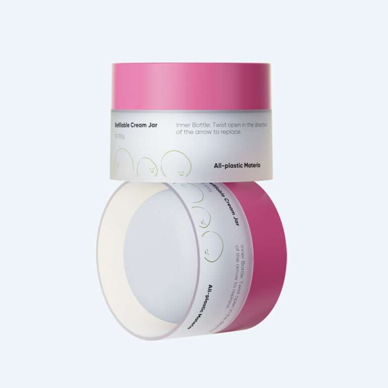 Mono PP refillable cream jar with hollow base SR-2329F3 for sustainable skincare cream and balm packaging