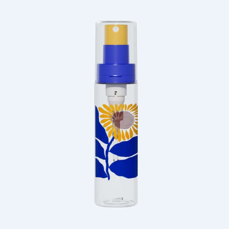 50ml 80ml continuous mist spray bottle with printed PET bottle 24/410 PP sprayer 0.6cc fine mist