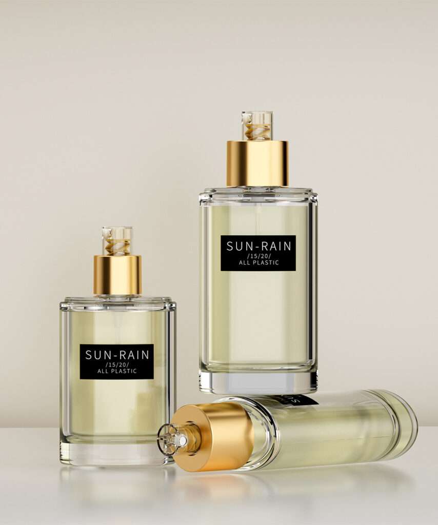 Mono PP perfume sprayer with Sun-Rain 6th generation plastic spring for fully recyclable metal-free fragrance packaging